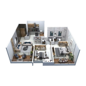 Ceratec West Winds Hinjewadi Phase 1 2 BHK Floor Plan Image
