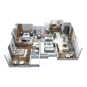 Ceratec West Winds Hinjewadi Phase 1 3 BHK Floor Plan Image