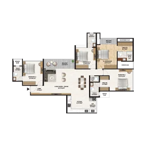 Ceratec West Winds Hinjewadi Phase 1 4 BHK Floor Plan Image